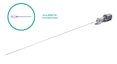 Спинальная игла Sprotte 22G x 6" (150мм) с интродьюсером — 10шт/уп купить оптом в Сургуте