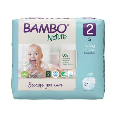 Эко-подгузники Bambo Nature 2 (3-6 кг), 30 шт купить оптом в Сургуте